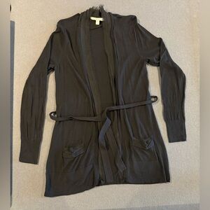 Lauren Conrad - Black Open Cardigan with Tie Belt